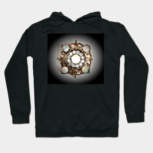 jewelled diamond pearl brooch decadent allure Hoodie